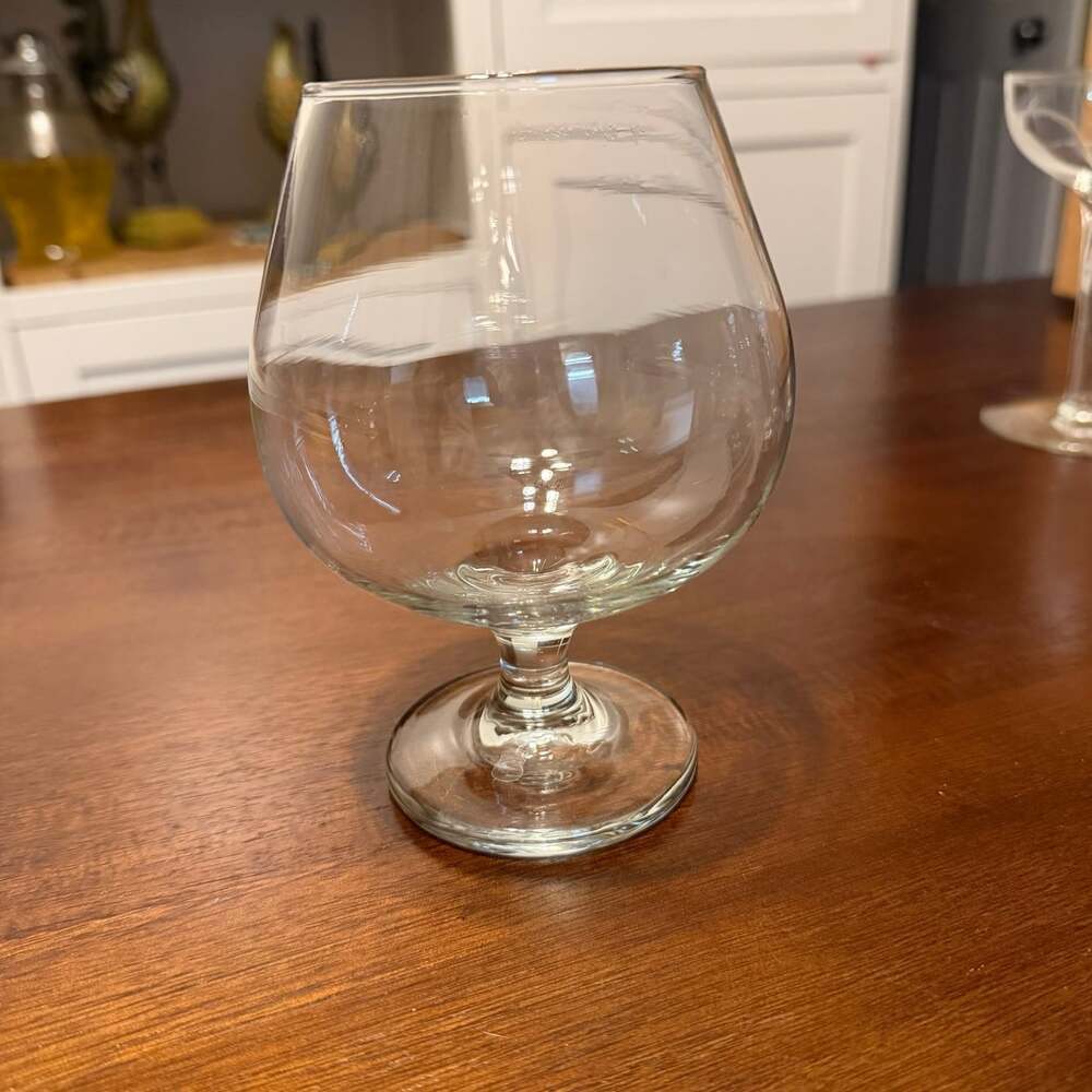 Vintage Round Clear Glass Brandy Snifter